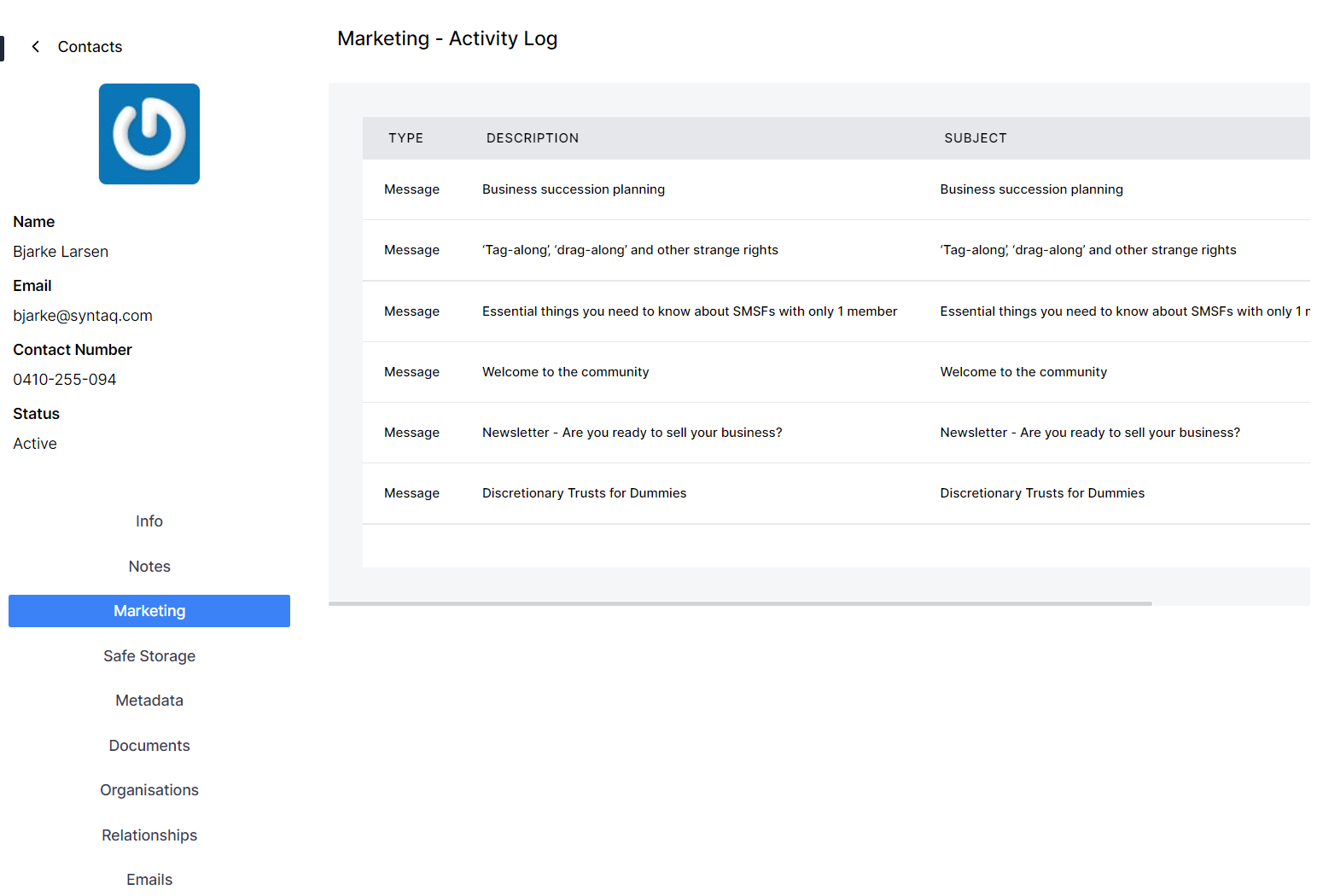 Active Campaingn Activities