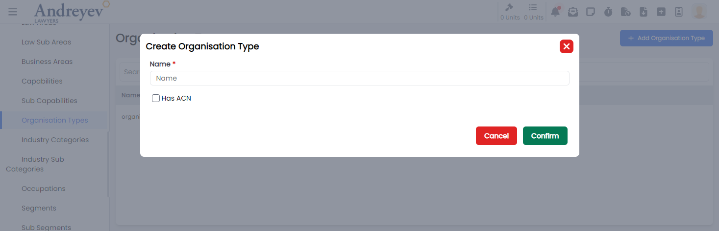 CreateOrganisationType