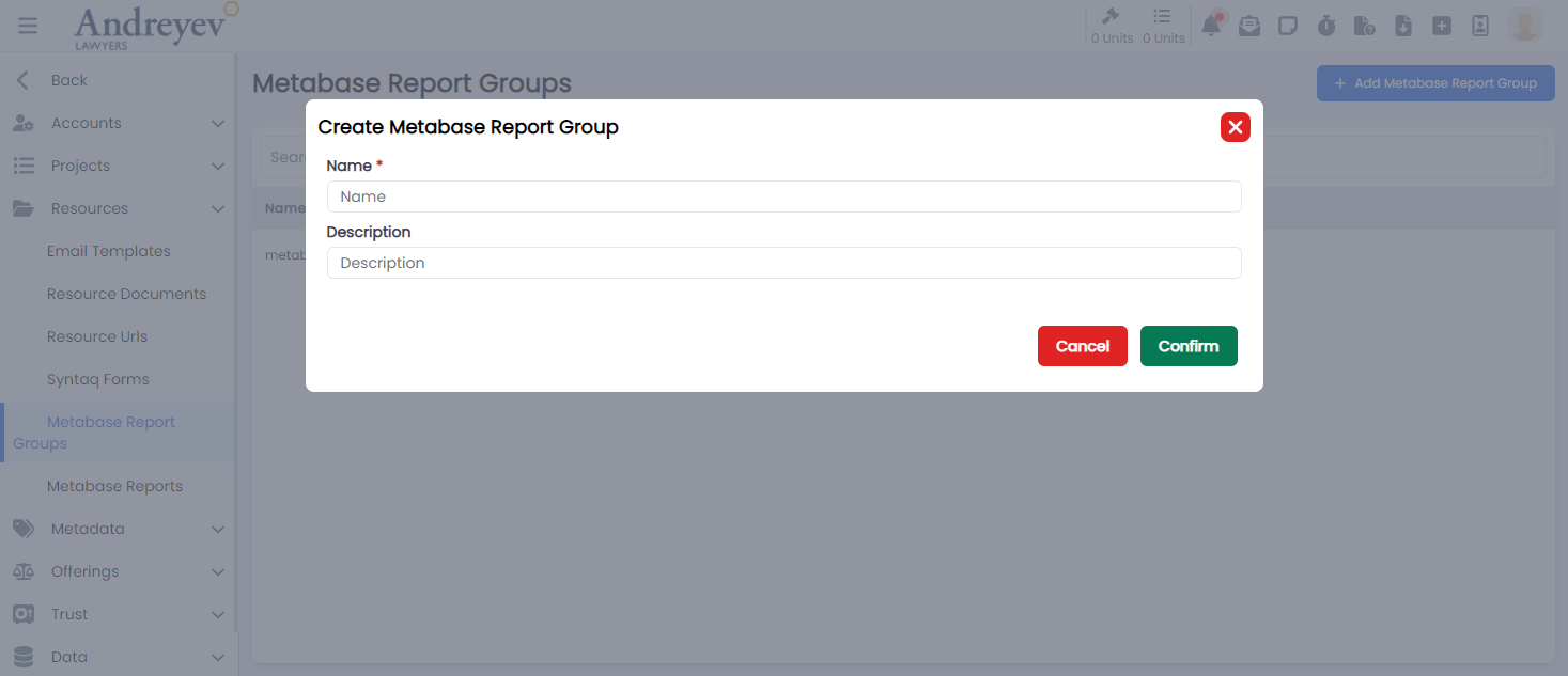 CreateMetabaseReportGroup