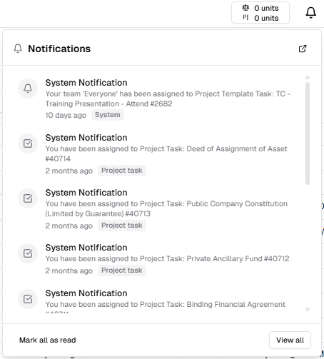 Notifications Dropdown